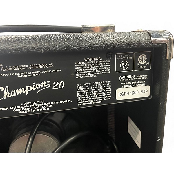 Used Fender Champion 20 Guitar Combo Amp