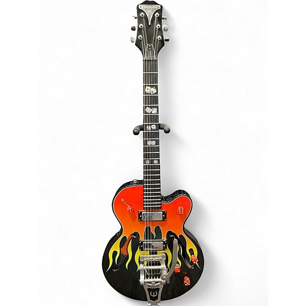 Used Epiphone Flamekat Hot Rod Flame Graphic Hollow Body Electric Guitar