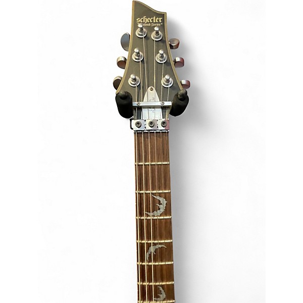 Used Schecter Guitar Research Damien Platinum Satin Black Solid Body Electric Guitar