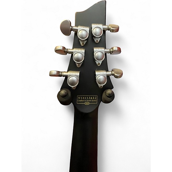 Used Schecter Guitar Research Damien Platinum Satin Black Solid Body Electric Guitar