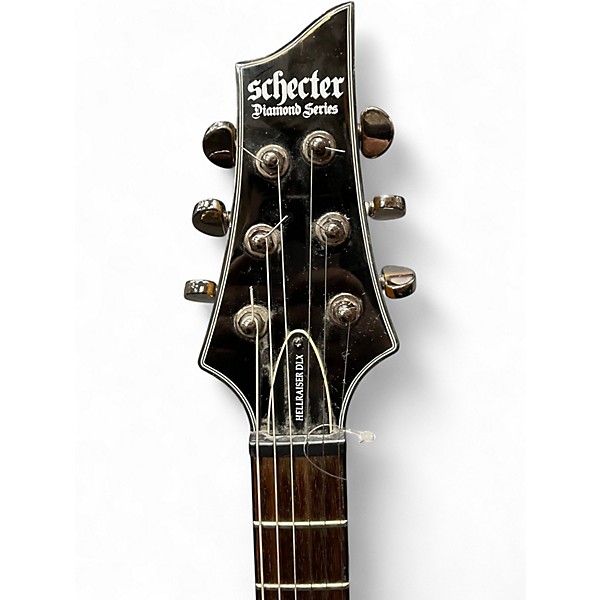 Used Schecter Guitar Research hellraiserDLX Chrome Red Metallic Solid Body Electric Guitar
