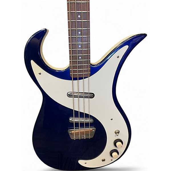 Used Danelectro Wild Thing 4 String Blue Electric Bass Guitar