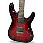 Used Schecter Guitar Research Demon 6 Crimson Red Burst Solid Body Electric Guitar