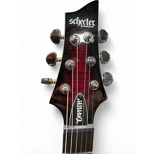 Used Schecter Guitar Research Demon 6 Crimson Red Burst Solid Body Electric Guitar
