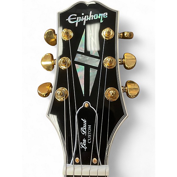 Used Epiphone LES PAUL CUSTOM BLACKBACK Antique Ivory Solid Body Electric Guitar