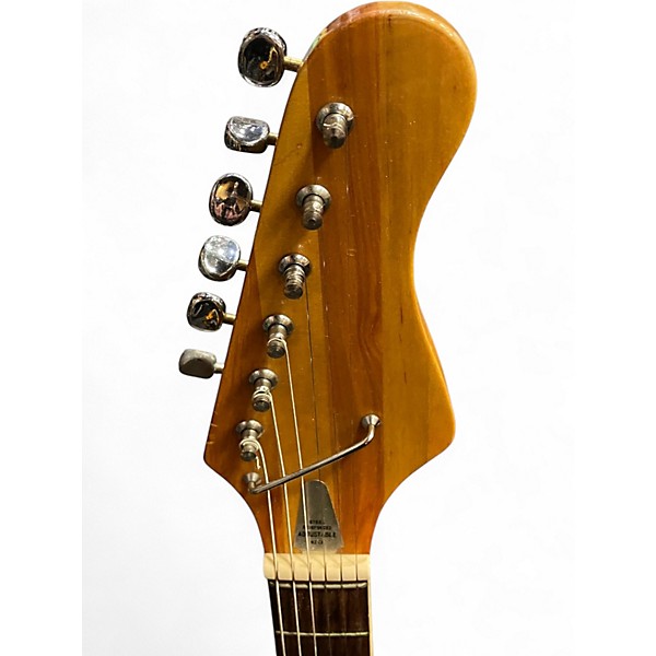 Vintage 1960s Teisco EG4-T 3 Color Sunburst Solid Body Electric Guitar