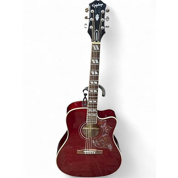 Used Epiphone Hummingbird Red Acoustic Guitar