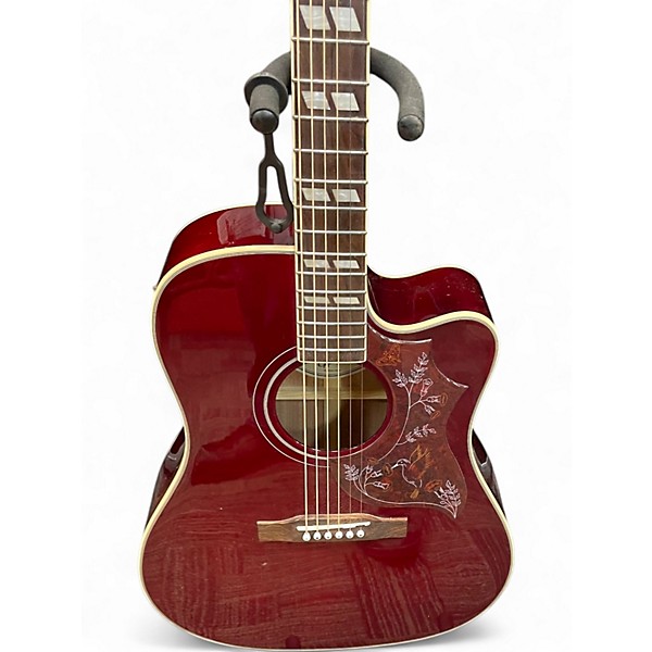 Used Epiphone Hummingbird Red Acoustic Guitar