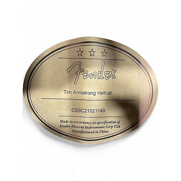 Used 2021 Fender Tim Armstrong Hellcat Natural Acoustic Electric Guitar