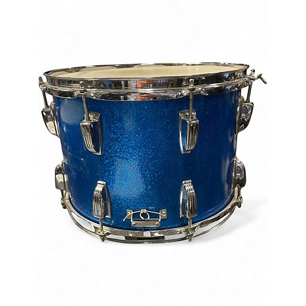 Used Ludwig 14X9 marching snare blue sparkle Drum