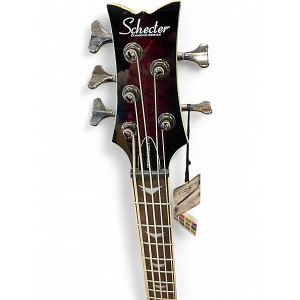 Used Schecter Guitar Research Stiletto Extreme 5 String red Electric Bass Guitar