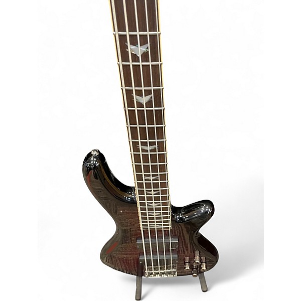 Used Schecter Guitar Research Stiletto Extreme 5 String red Electric Bass Guitar