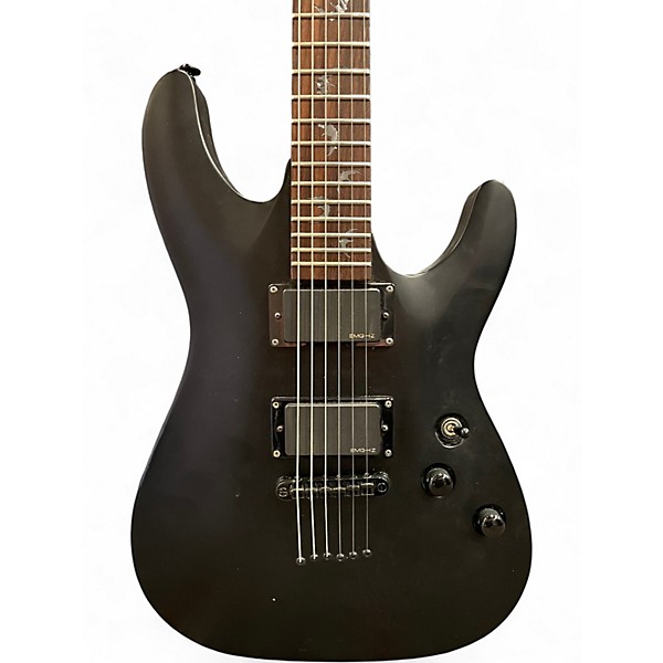 Used Schecter Guitar Research Damien 6 Flat Black Solid Body Electric Guitar