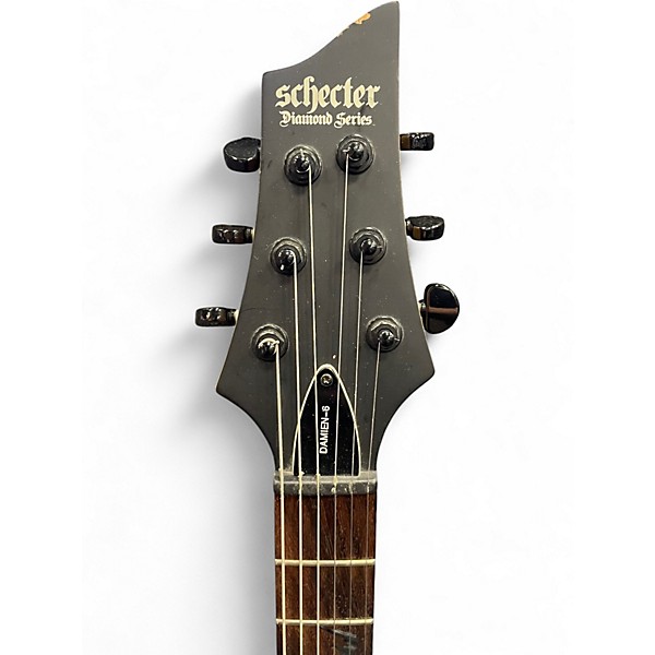 Used Schecter Guitar Research Damien 6 Flat Black Solid Body Electric Guitar