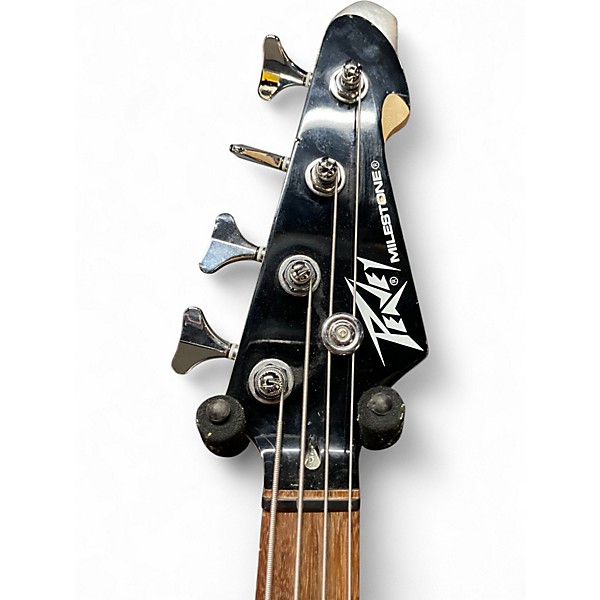 Used Peavey Milestone Black and White Electric Bass Guitar