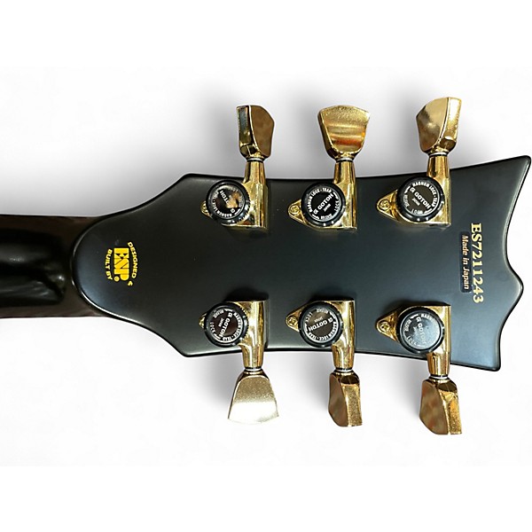 Used 2020s ESP E-II Eclipse Black and Gold Solid Body Electric Guitar