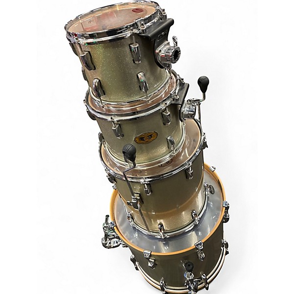 Used Pearl 4 Piece Vision Gold Sparkle Drum Kit