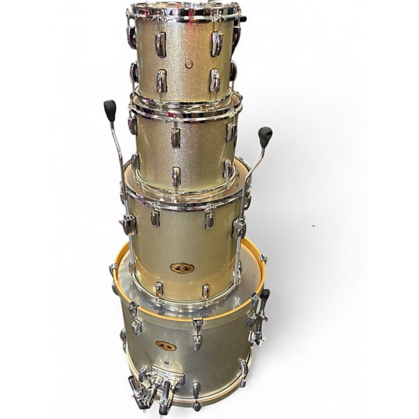 Used Pearl 4 Piece Vision Gold Sparkle Drum Kit