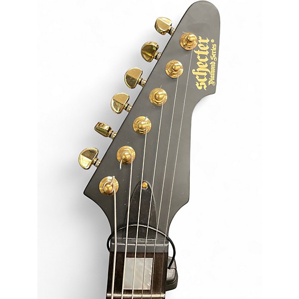 Used Schecter Guitar Research E1 CESAR SOTO Black and Gold Solid Body Electric Guitar