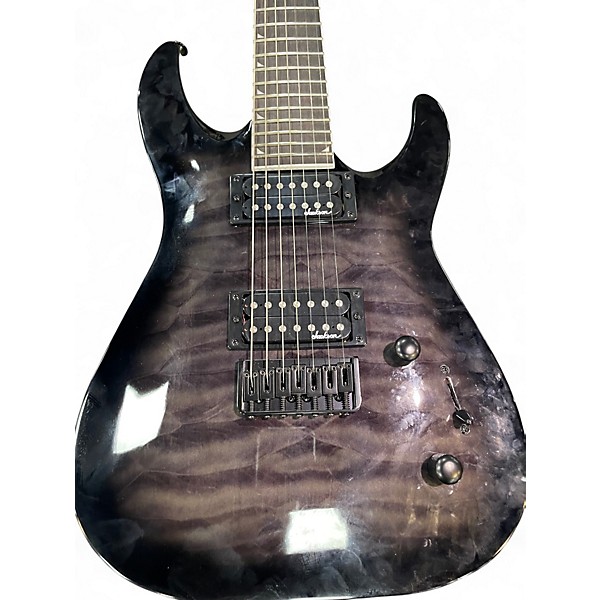 Used Jackson JS22-7Q Dinky 7 String McCarty Amber Solid Body Electric Guitar
