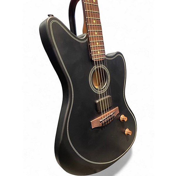 Used Fender Acoustasonic Standard Jazzmaster Black Acoustic Electric Guitar