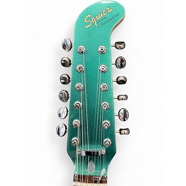 Used Squier Paranormal Jazzmaster 12 Sherwood Green Metallic Solid Body Electric Guitar