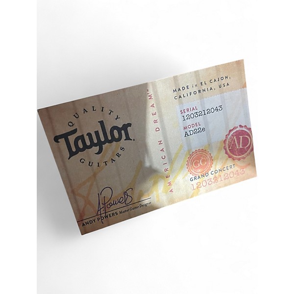 Used Taylor AD22E Mahogany Acoustic Electric Guitar