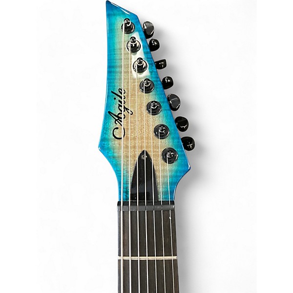 Used Agile Septor Elite 727 Ocean Blue Burst Solid Body Electric Guitar