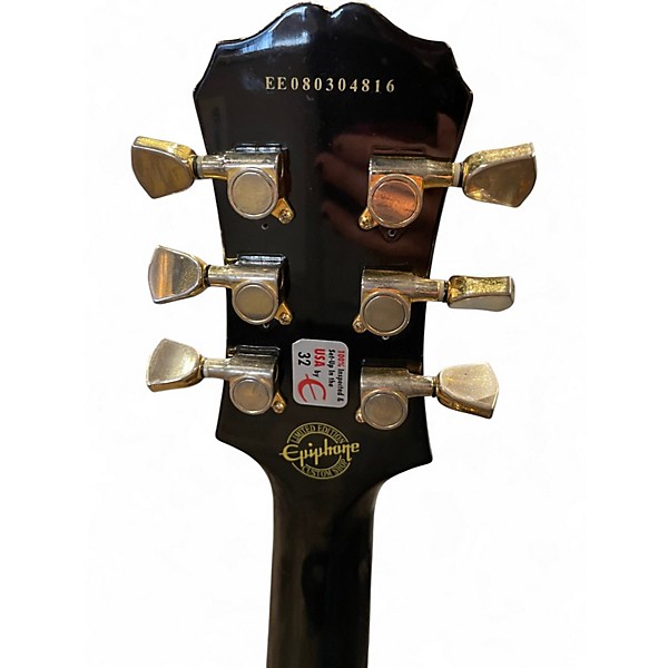 Used Epiphone Les Paul Custom Black Solid Body Electric Guitar