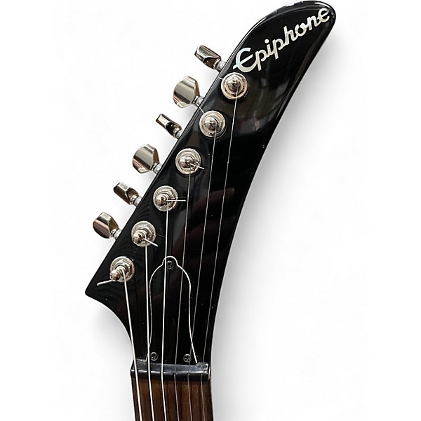 Used Epiphone 1984 Explorer EX Black Solid Body Electric Guitar