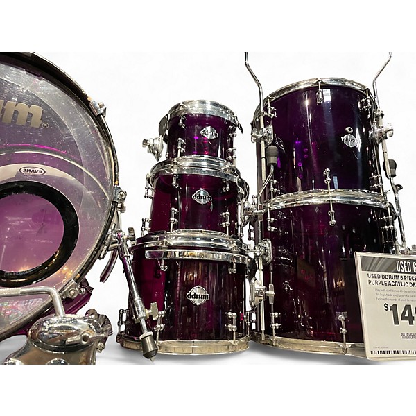 Used ddrum 6 Piece Dios Series PURPLE ACRYLIC Drum Kit