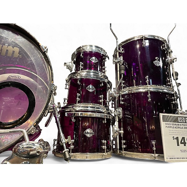 Used ddrum 6 Piece Dios Series PURPLE ACRYLIC Drum Kit