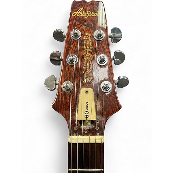 Vintage 1980s Aria Pro Ii PE-60 Natural Solid Body Electric Guitar