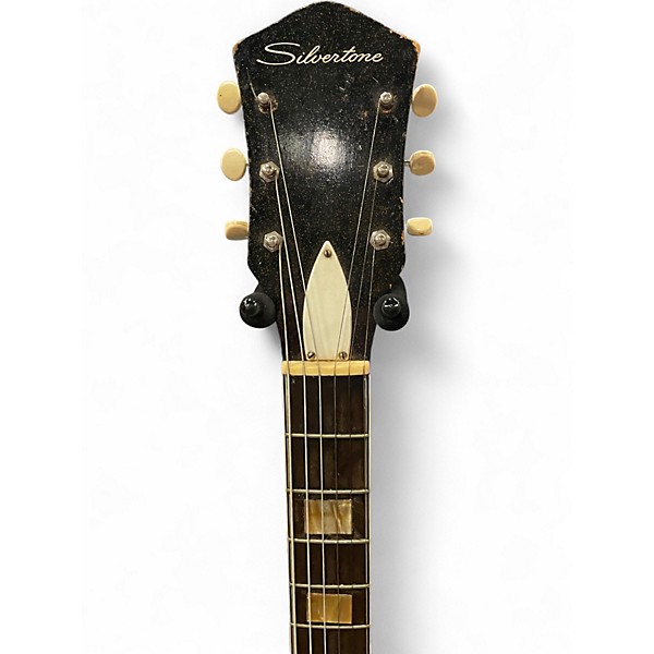 Vintage 1960s Silvertone 1423  black sparkle Solid Body Electric Guitar