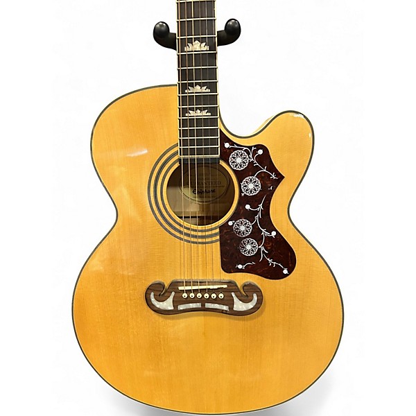 Used Epiphone EJ200SCE Natural Acoustic Electric Guitar