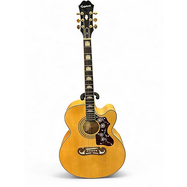 Used Epiphone EJ200SCE Natural Acoustic Electric Guitar