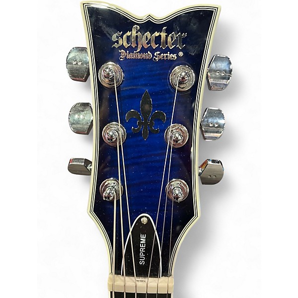 Used Schecter Guitar Research SOLO II DIAMOND SERIES Blue Burst Solid Body Electric Guitar