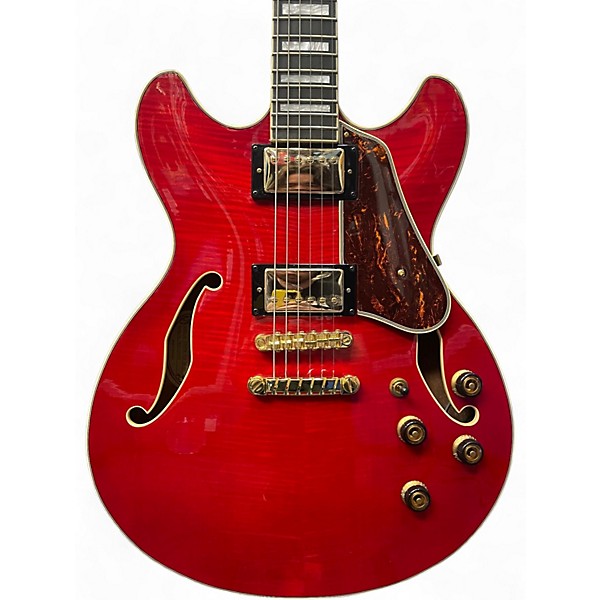 Used Ibanez AS93FM Transparent Cherry Red Hollow Body Electric Guitar
