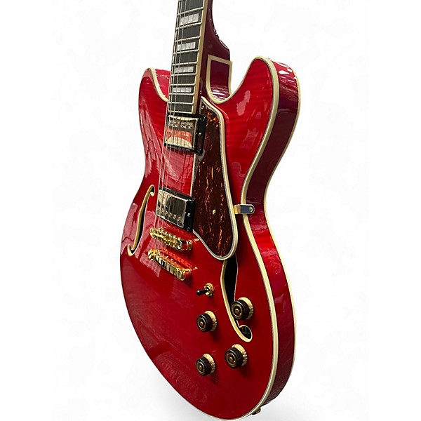 Used Ibanez AS93FM Transparent Cherry Red Hollow Body Electric Guitar