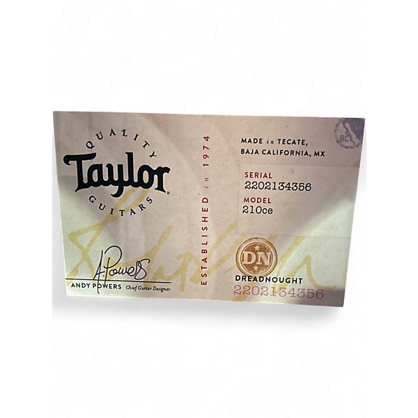 Used Taylor  210 CE Natural Acoustic Electric Guitar