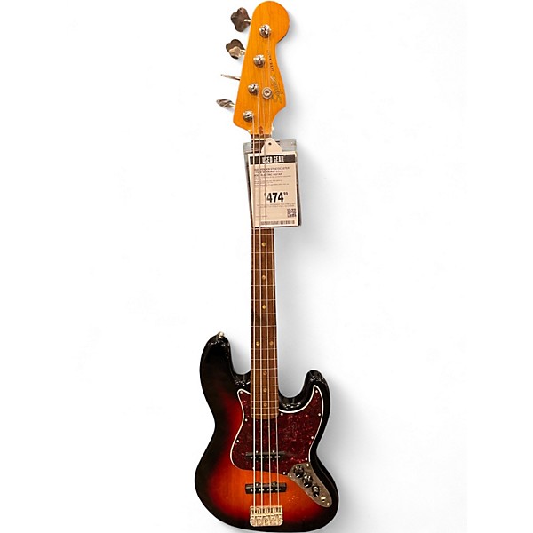 Used Squier Classic Vibe '60s Fretless Jazz Bass 3 Tone Sunburst Electric Bass Guitar
