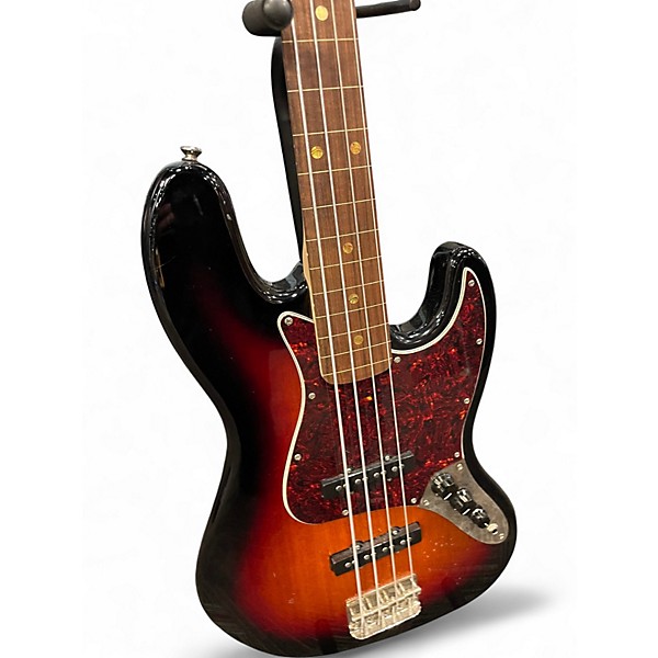 Used Squier Classic Vibe '60s Fretless Jazz Bass 3 Tone Sunburst Electric Bass Guitar
