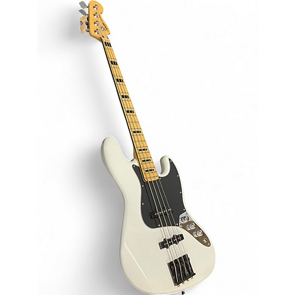 Used Squier Vintage Modified 70S Jazz Bass Olympic White Electric Bass Guitar