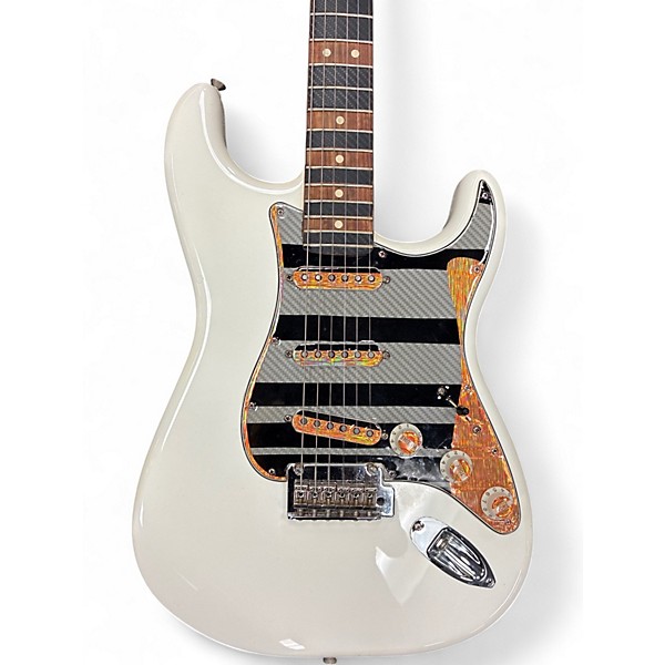 Used Fender STRATOCASTER MODDED WHITE W/ DECALS Solid Body Electric Guitar