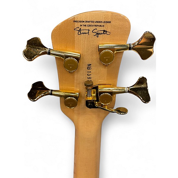 Used Spector Euro 4 Custom Natural Burl Electric Bass Guitar