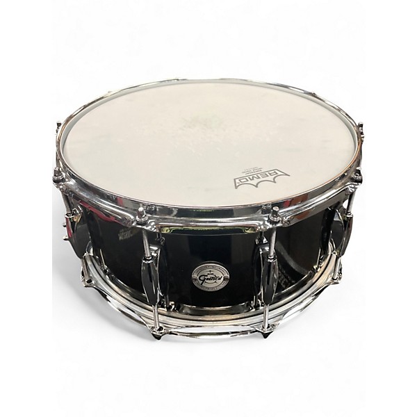 Used Gretsch Drums 14in BLACK NICKEL OVER STEEL Gunmetal Gray Drum