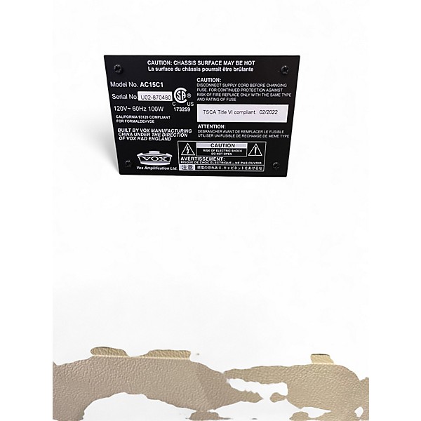 Used VOX AC15C1 15W Tube Guitar Combo Amp