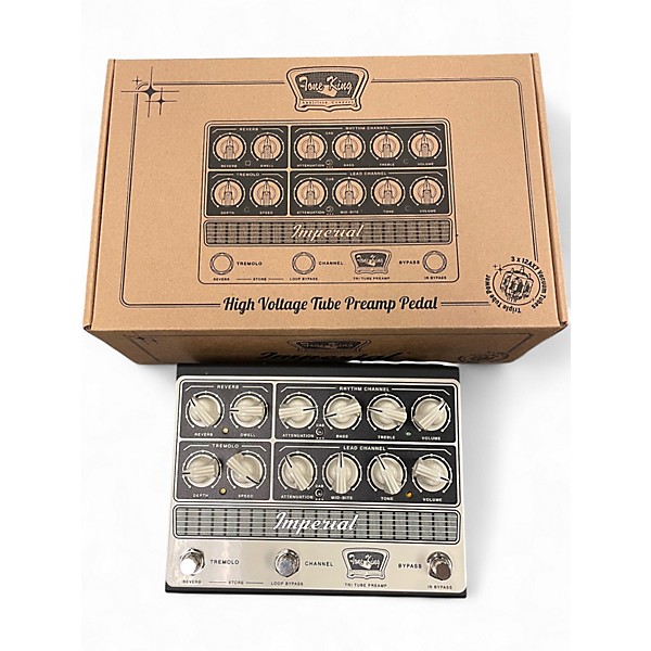 Used Tone King IMPERIAL PREAMP FX PEDAL CREAM & BLK Effect Pedal