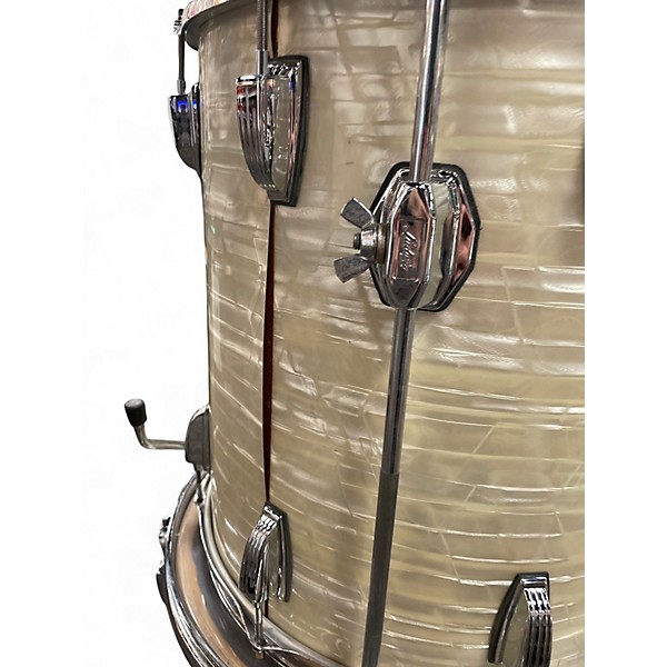 Vintage 1970s Ludwig 6 Piece Blue & Olive Era  White Marine Pearl Drum Kit