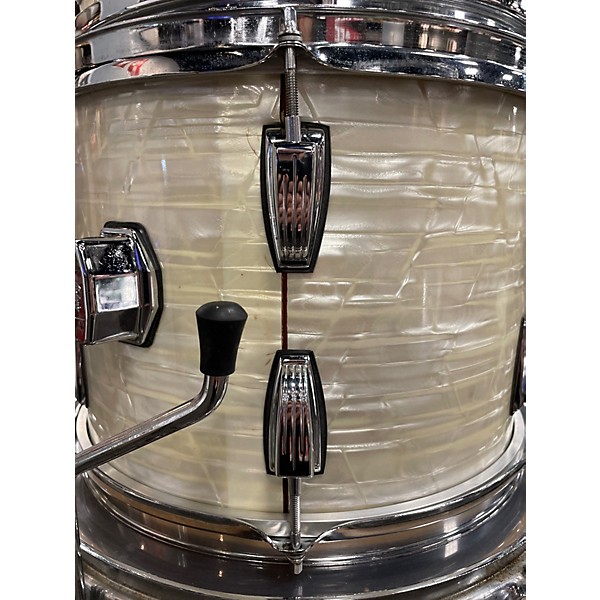 Vintage 1970s Ludwig 6 Piece Blue & Olive Era  White Marine Pearl Drum Kit